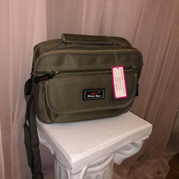 Dong Hao Men’s Vintage travel message crossbody bag Khaki - Picture 2 of 5